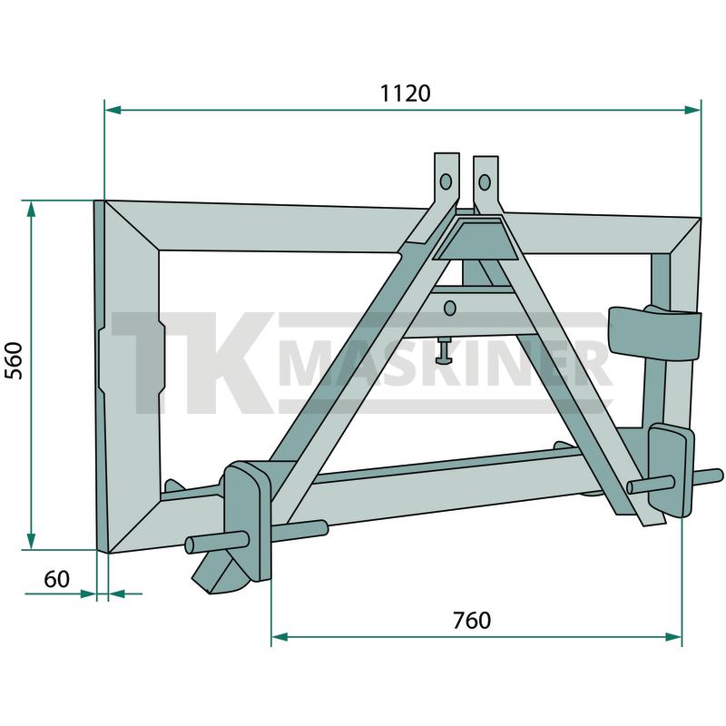 Adapter fra trepunkt til Euro - Billede 2